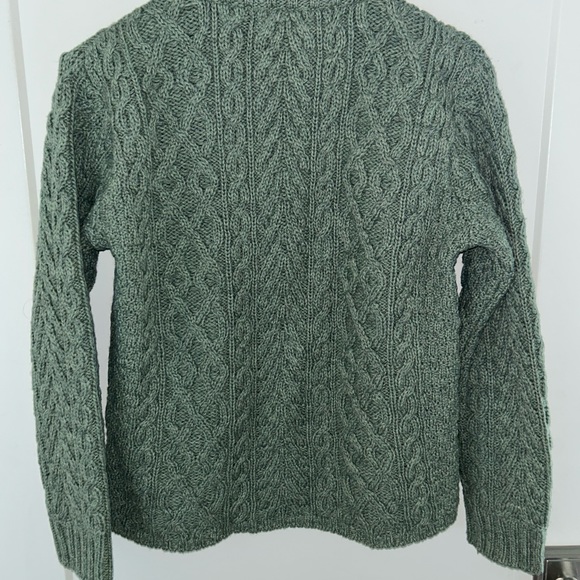 Inis Crafts merino wool cable knit full zip cardigan sweater sz L NWOT Ireland - Picture 5 of 6